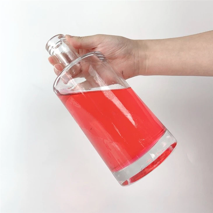 Flat Bottomed Glass Whiskey Bottle