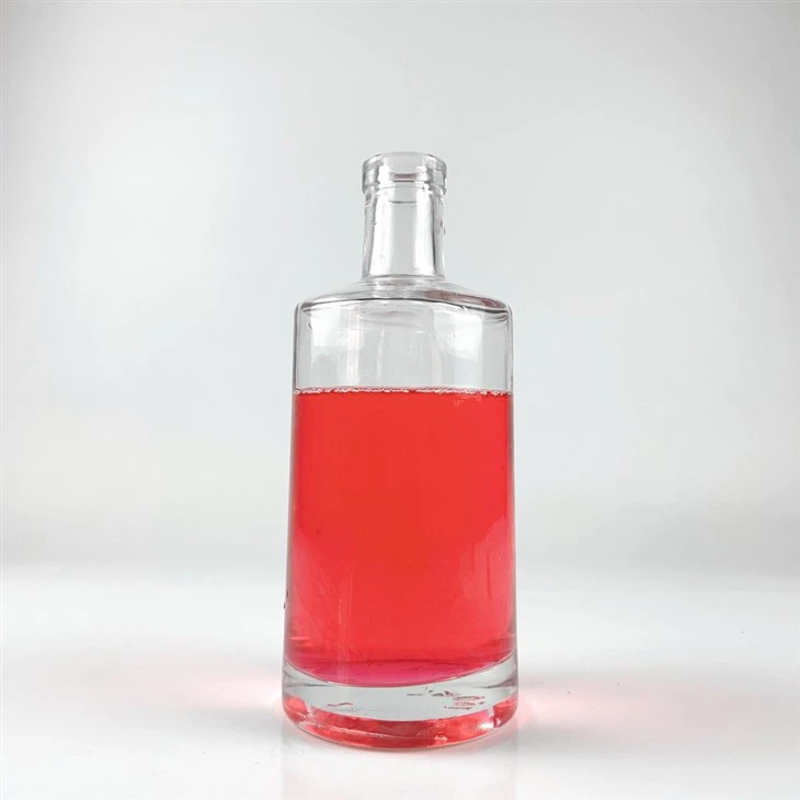 Flat Bottomed Glass Whiskey Bottle